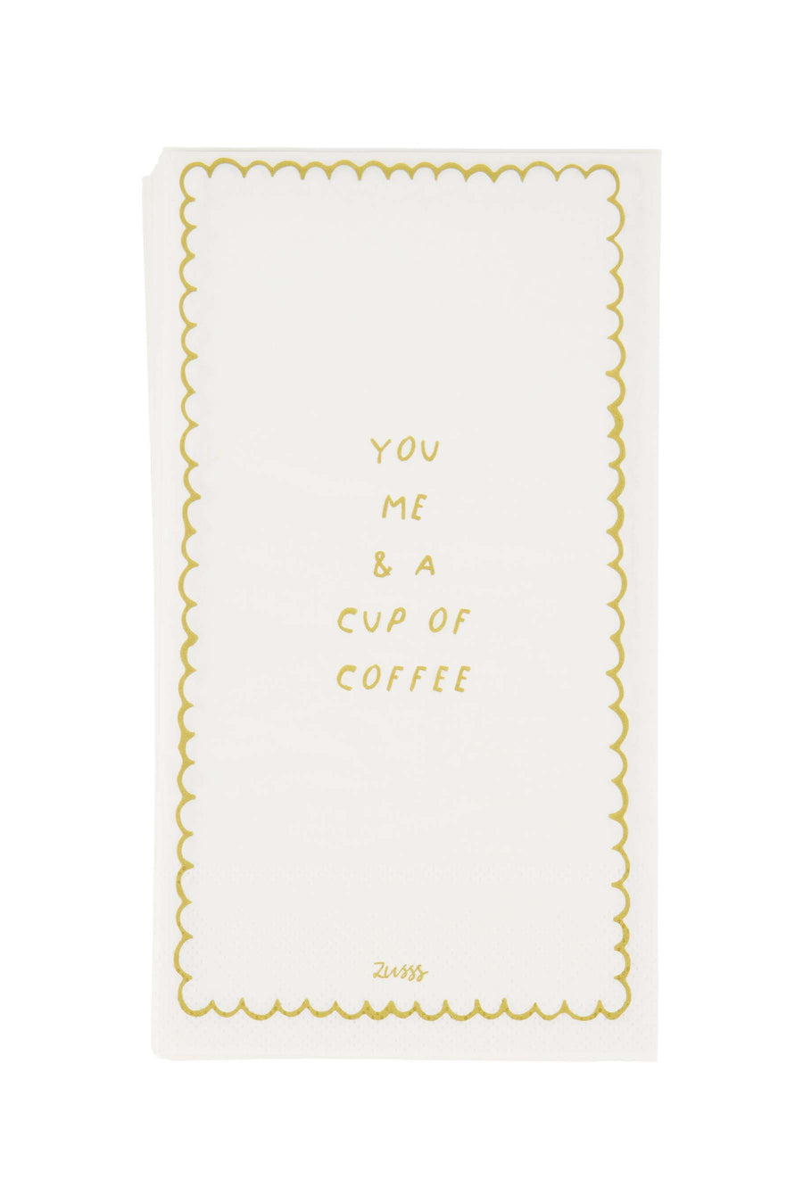 servetten rechthoek you me wit/goud | wit / goud