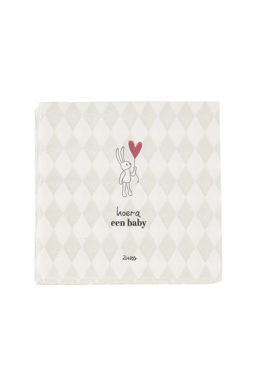 servetten vierkant hoera een baby multicolor | multicolor