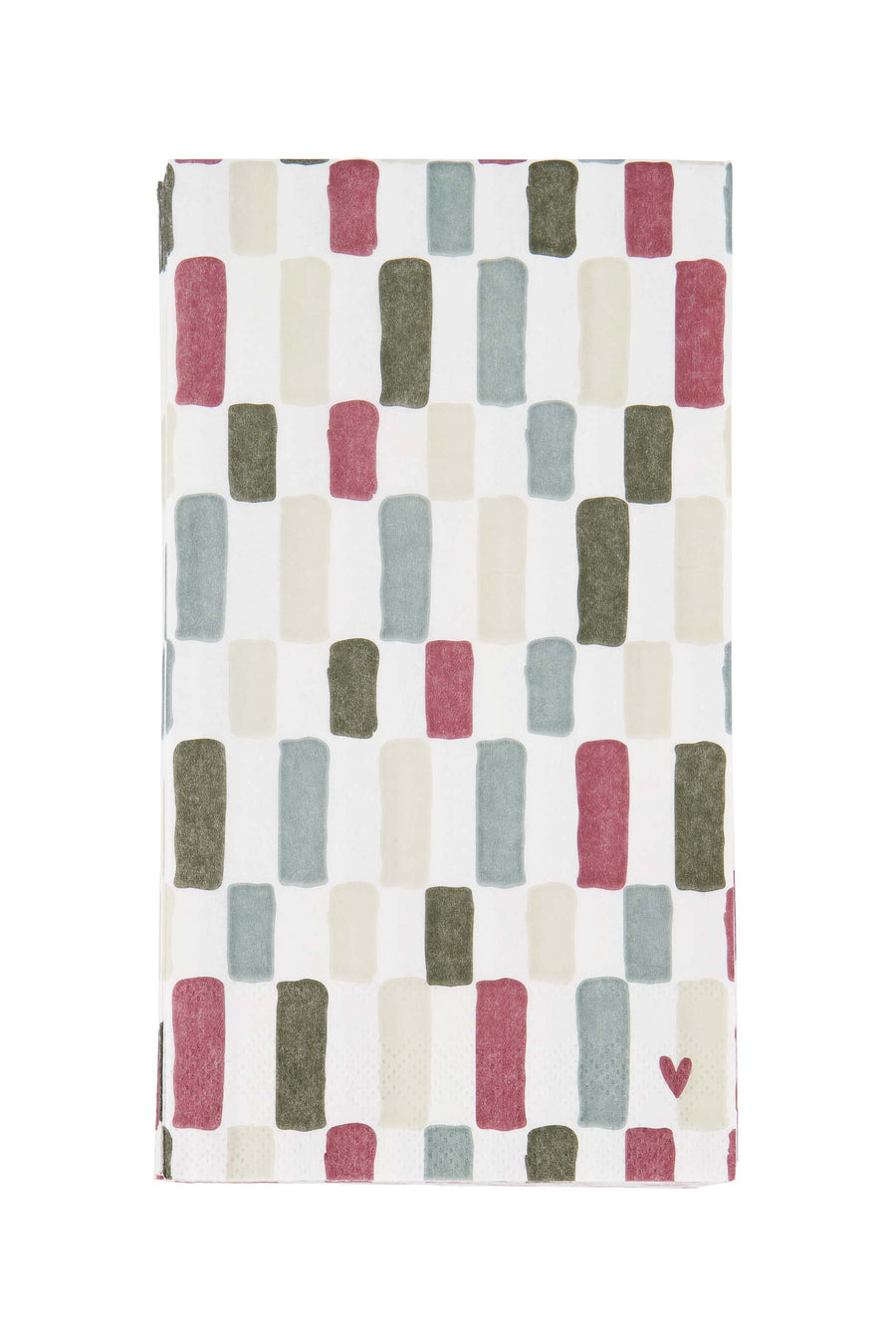 servetten rechthoek hartje print multicolor | multicolor