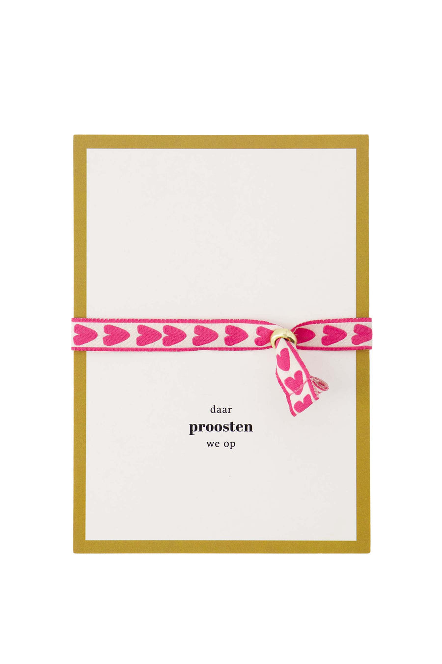 ansichtkaart armbandje hartjes roze | roze