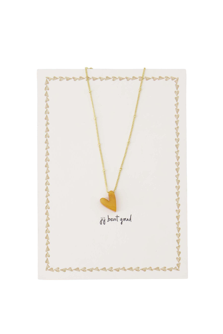 ansichtkaart ketting hartje wit/goud | wit / goud