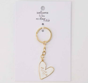 ansichtkaart sleutelhanger hartje wit/goud | white / gold