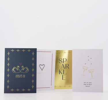Set of 10 packs of 4 multicolored greeting cards by Zusss
