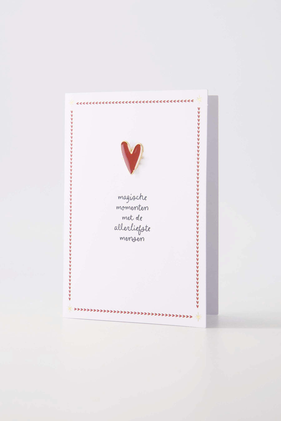 Set of 10 greeting card brooches magical moments white