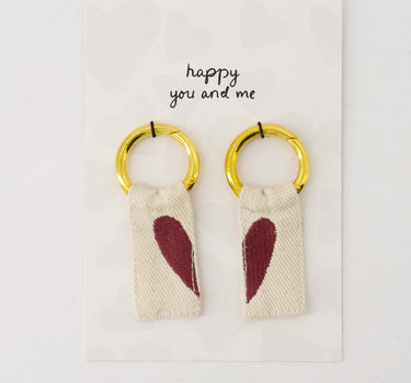 ansichtkaart sleutelhangers hart wit/rood | white / red