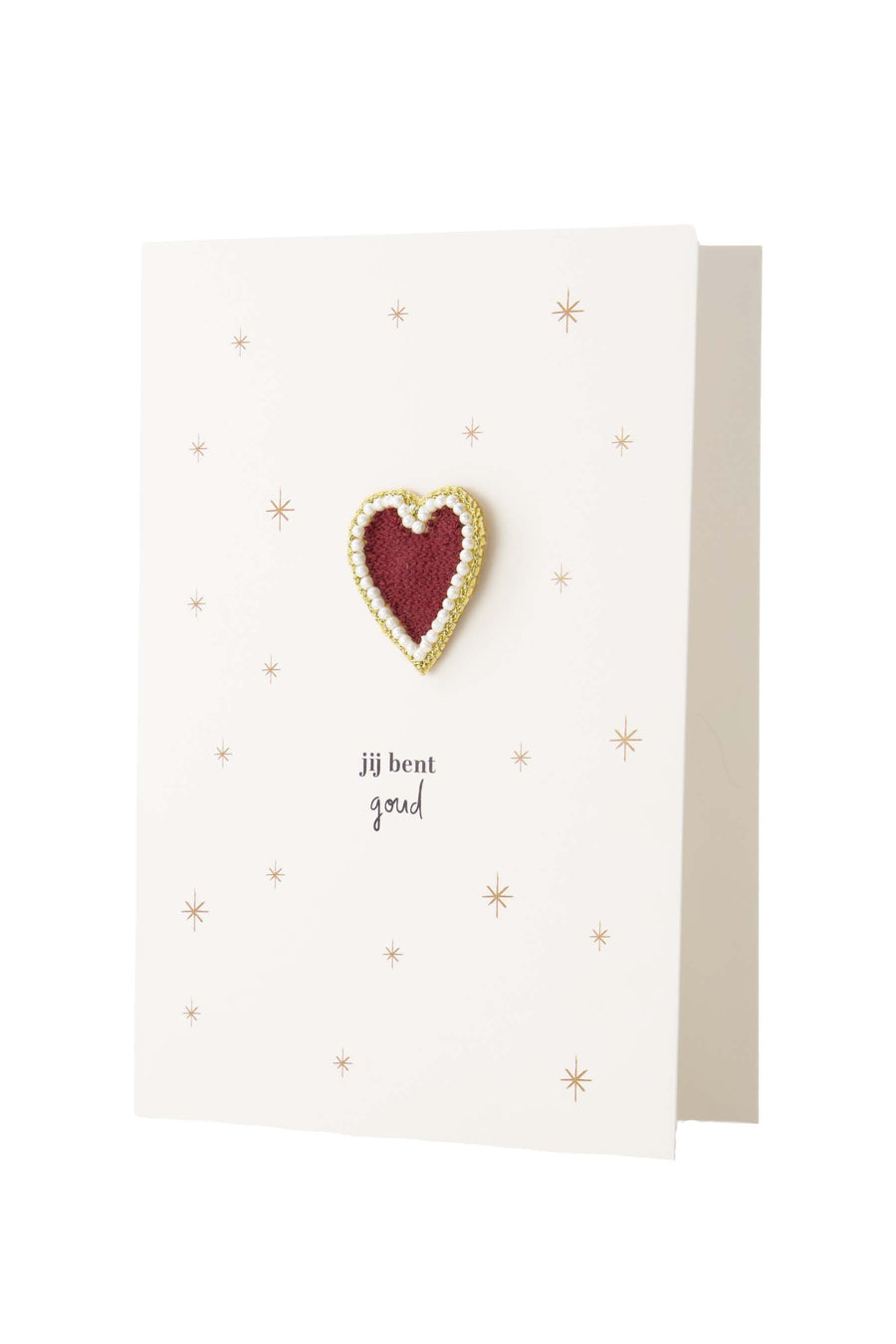wenskaart broche hartje jij bent goud wit/goud/rood | wit / goud / rood