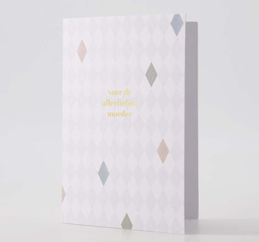 wenskaart liefste mama wit/goud | white / gold