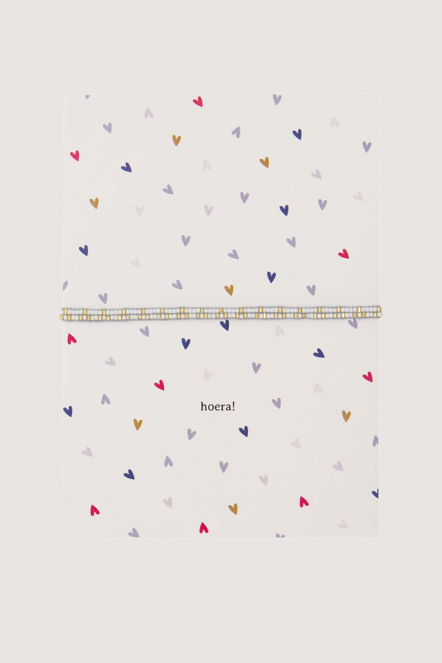 ansichtkaart armbandje gefeliciteerd | multicolor