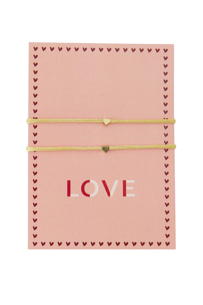 Postkarte Freundschaftsbänder Liebe | rosa / rot