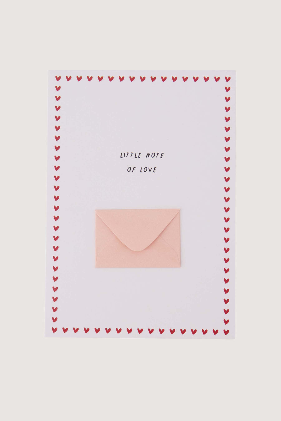 wenskaart mini envelopje little note of love | wit / roze