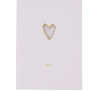 wenskaart hart liefs | white / ochre
