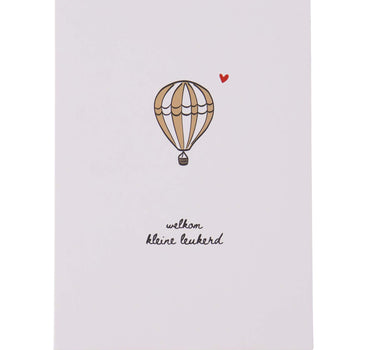 wenskaart welkom kleine leukerd | white / ochre