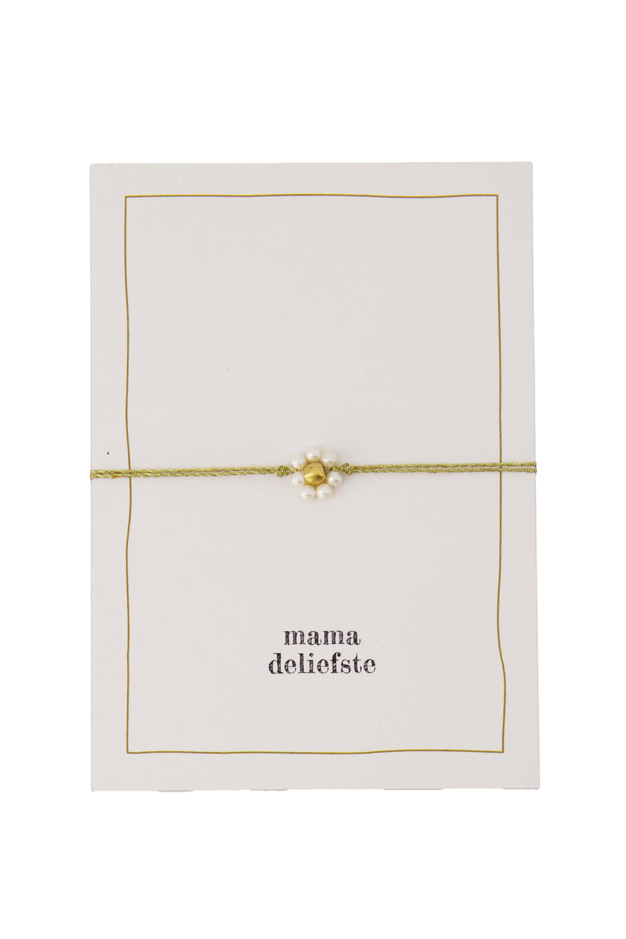 ansichtkaart armbandje mama deliefste | white / gold