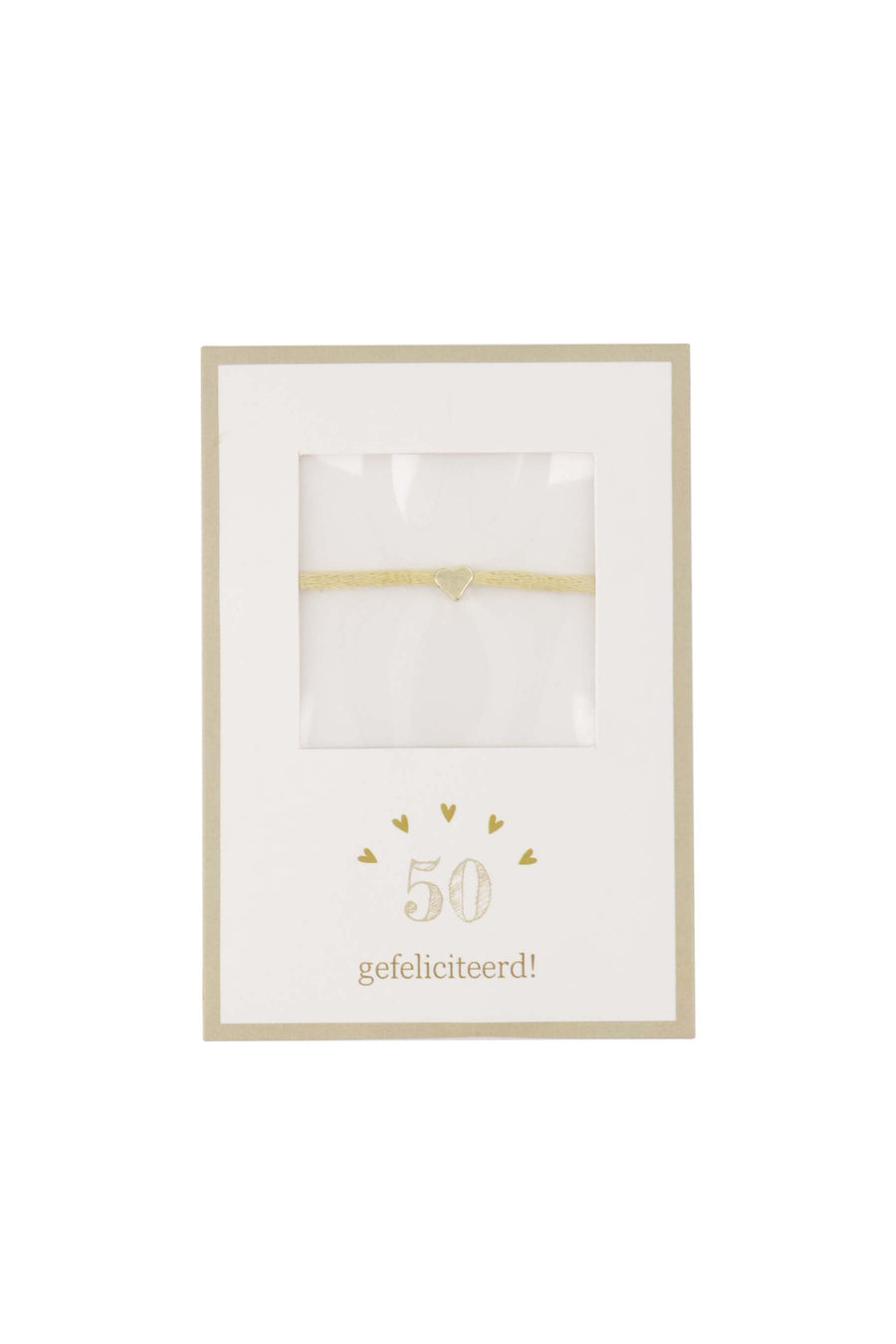 armbandje hartje 50 gefeliciteerd | white / gold