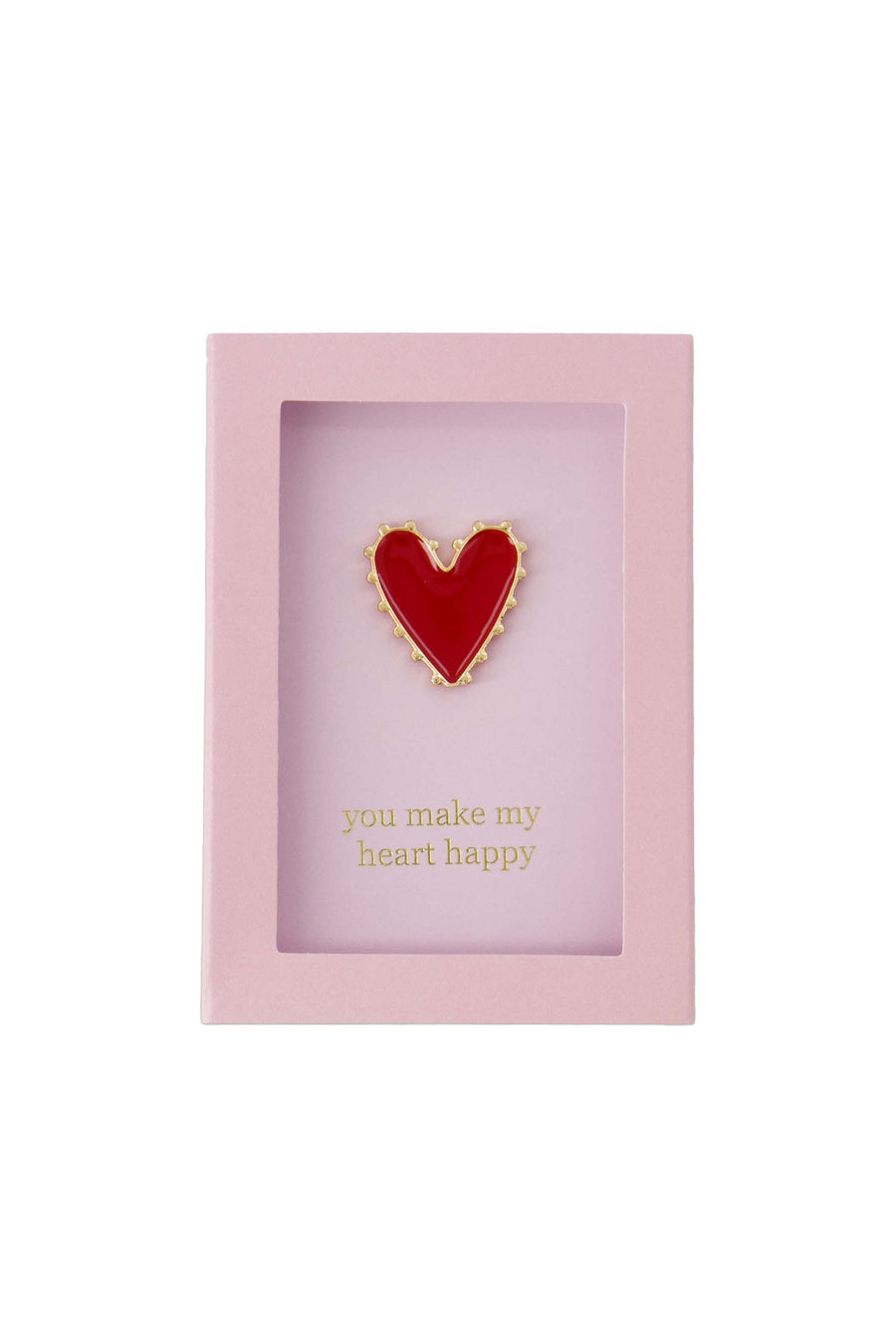 broche in doosje you make my heart happy | pink / white