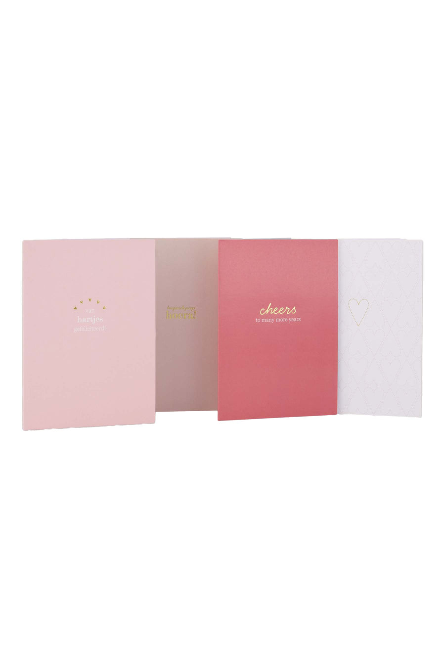 set van 4 wenskaarten verjaardag | multicolor