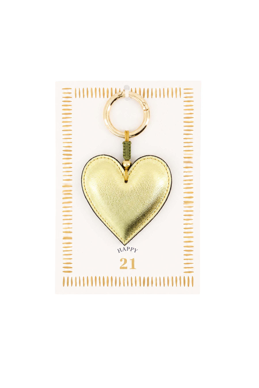 ansichtkaart sleutelhanger happy 21 | white / ochre