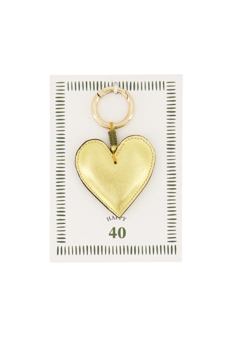 ansichtkaart sleutelhanger happy 40 | white / dark green