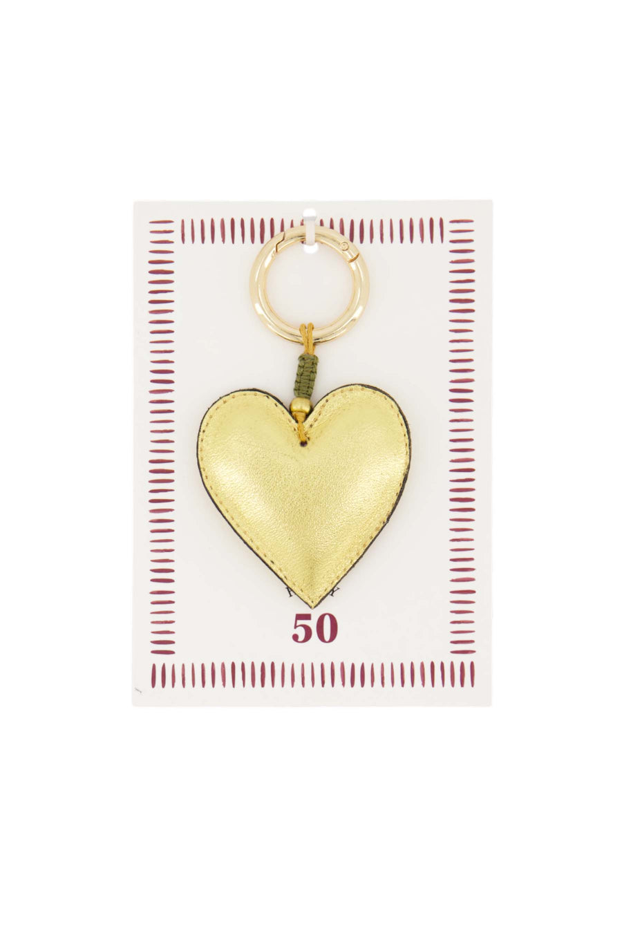 ansichtkaart sleutelhanger happy 50 | white  / dark red
