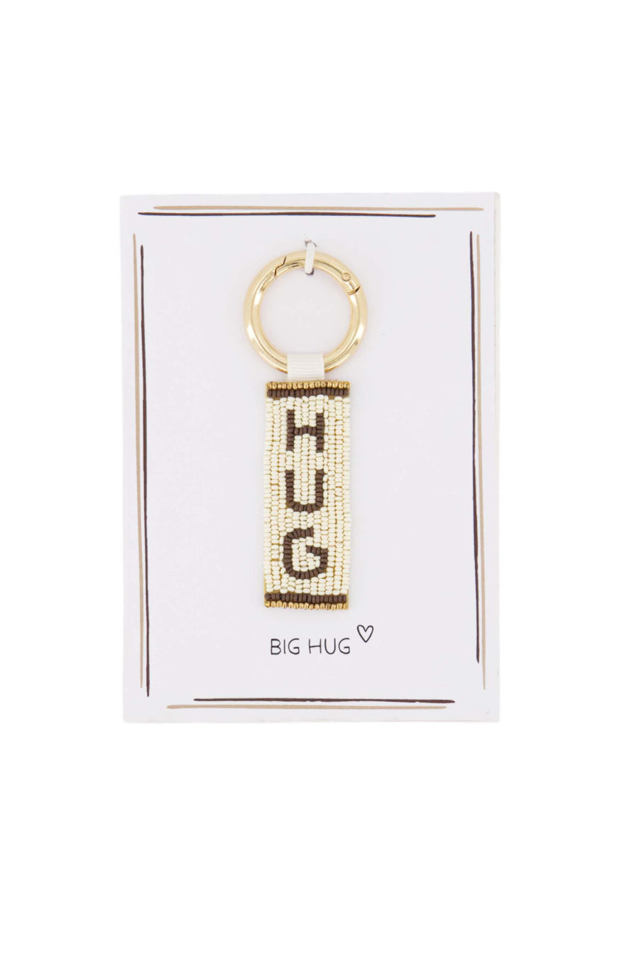 ansichtkaart sleutelhanger big hug | white / blue