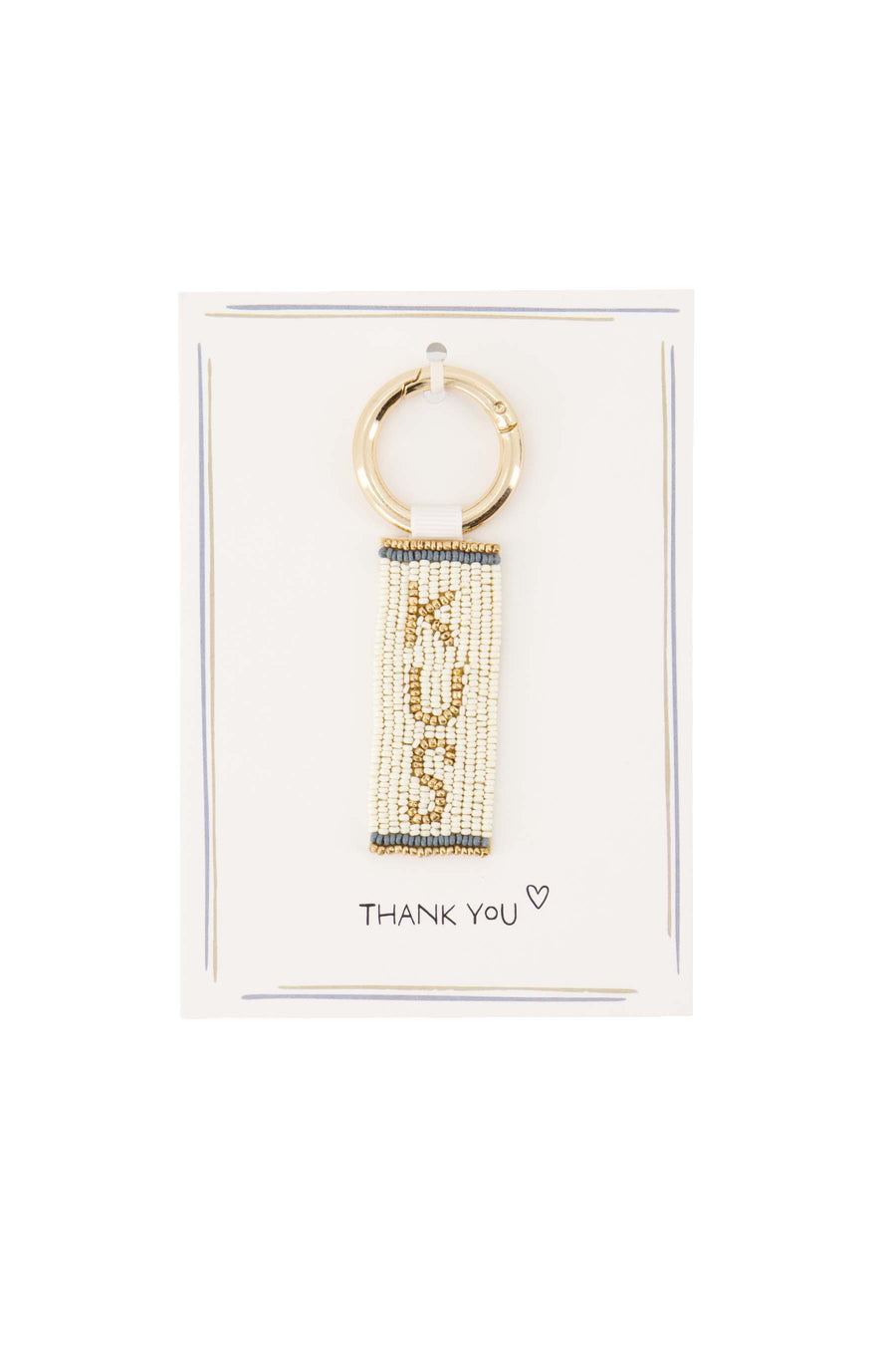 ansichtkaart sleutelhanger kus | white / gold / blue