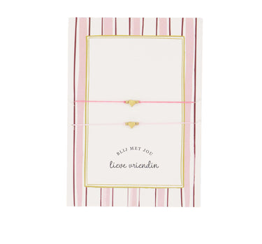 ansichtkaart vriendschapsarmbandjes | pink