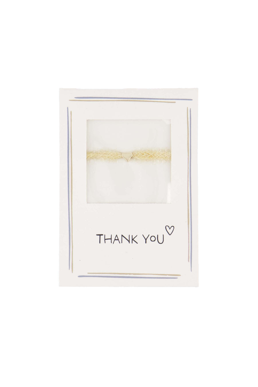armbandje hartje thank you | white / gold / blue