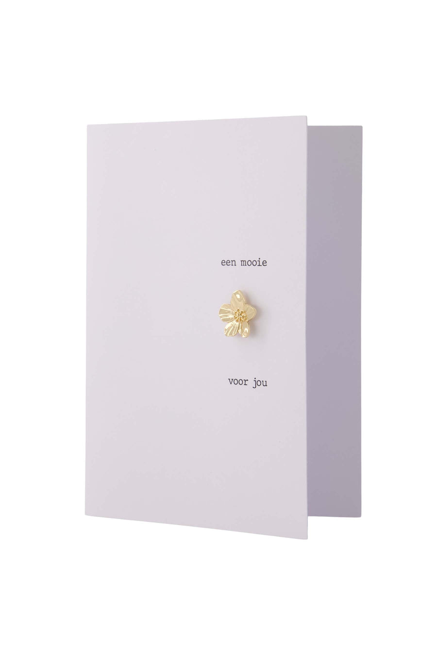 wenskaart bloem broche | wit / goud