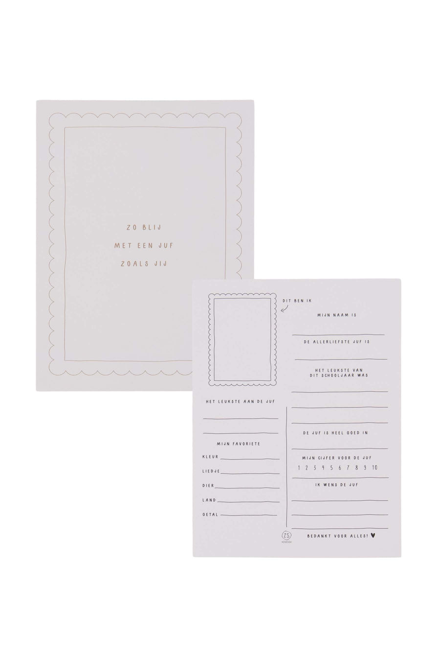 ansichtkaart juf | wit