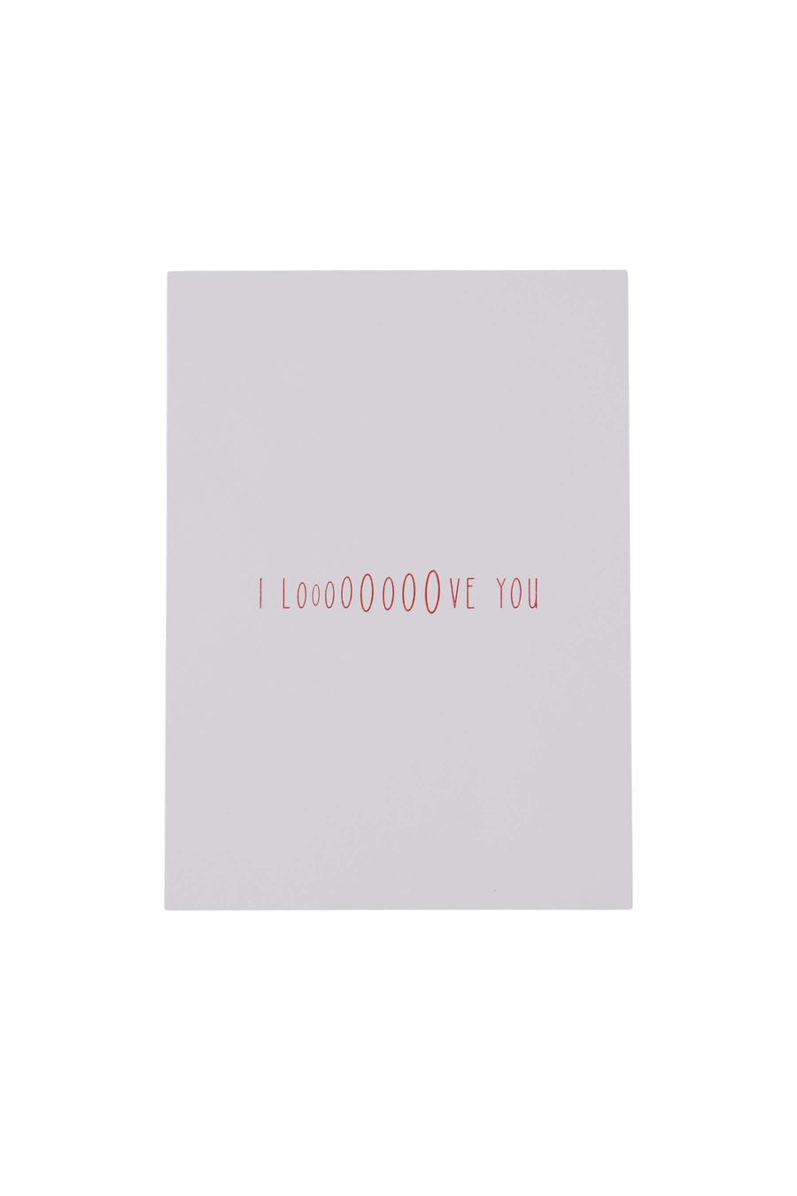 ansichtkaart i loooove you | wit / rood