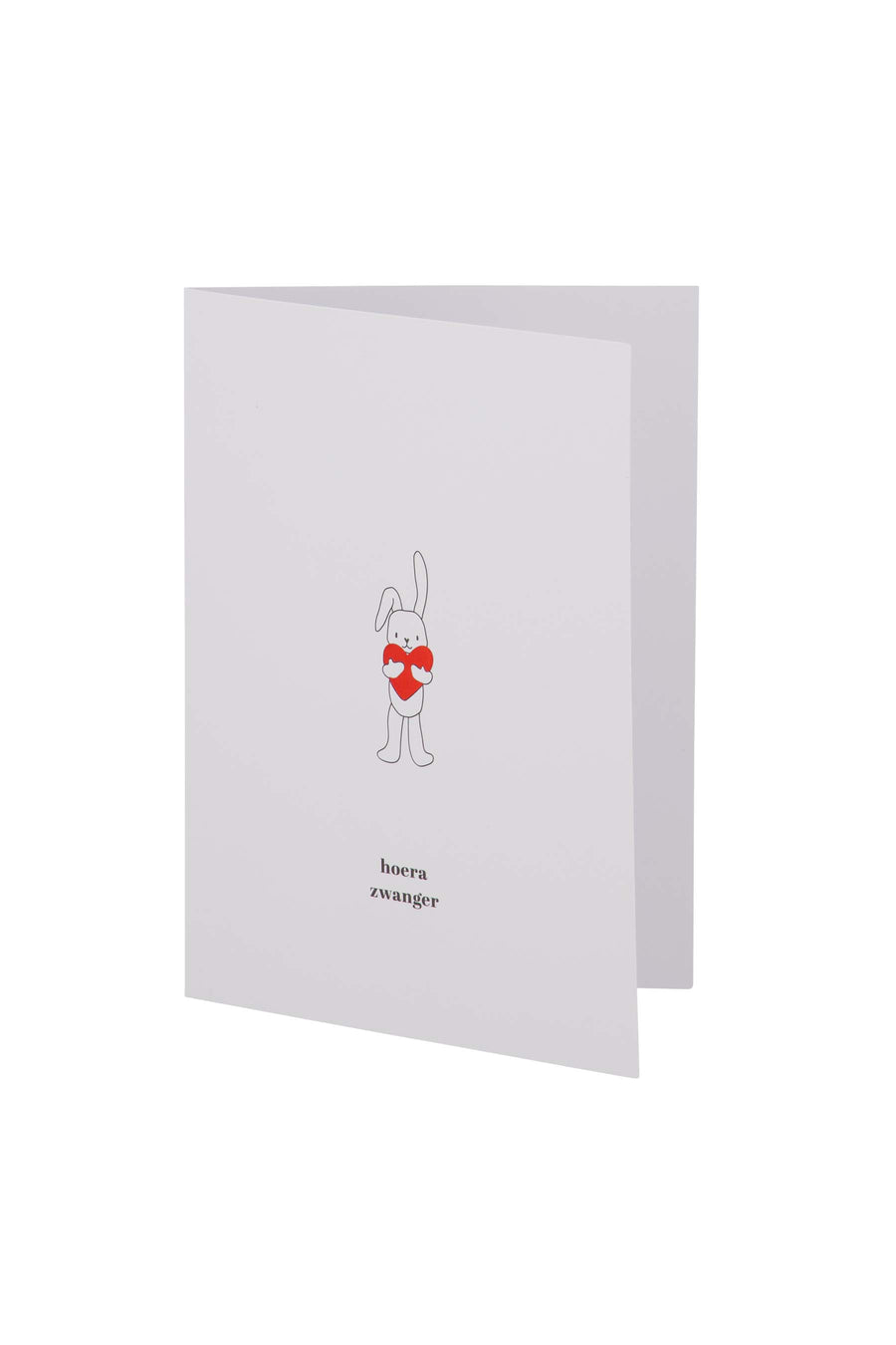 wenskaart hoera zwanger wit/zwart/rood | wit / zwart / rood