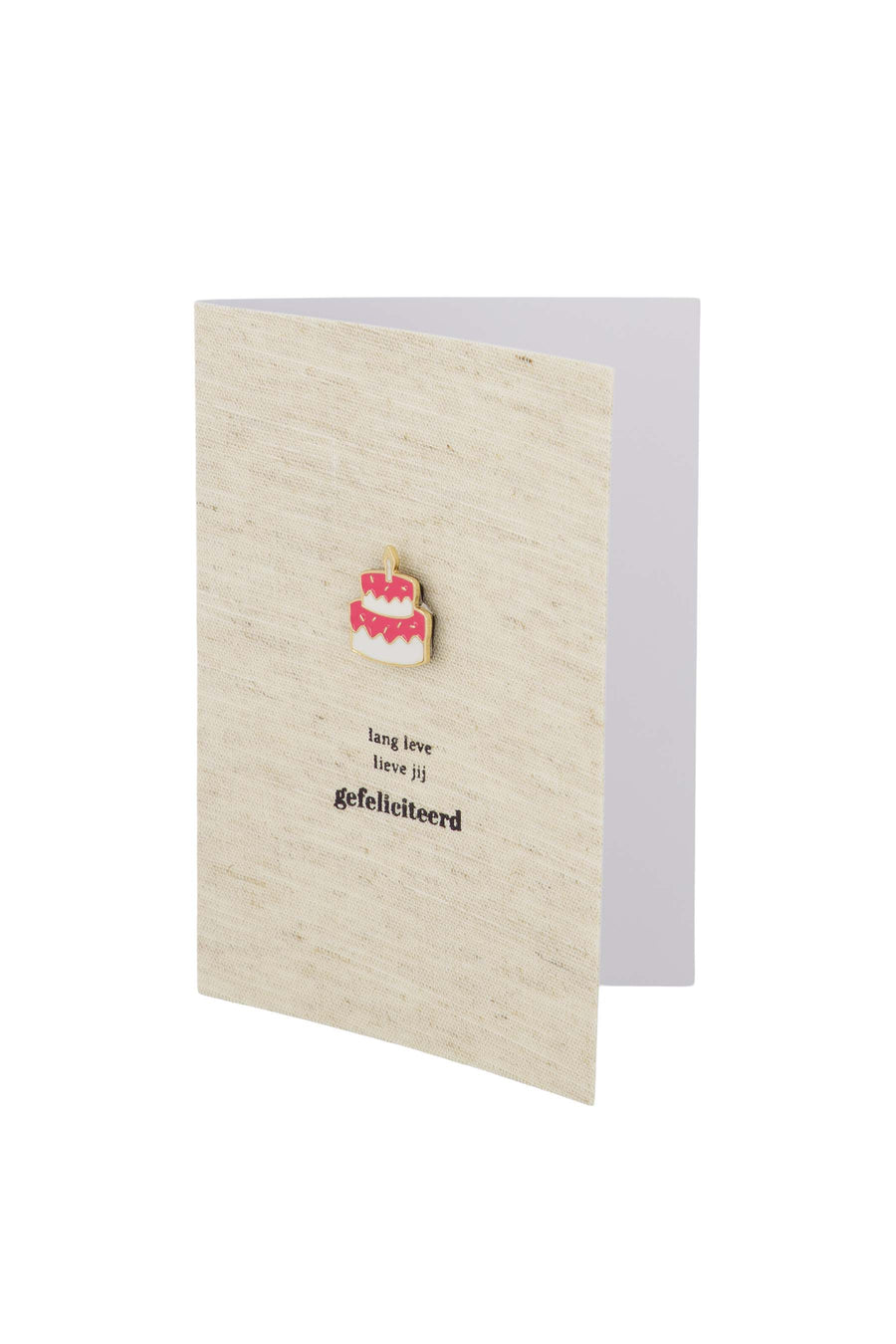 wenskaart magneet taart linnen/roze | linnen / roze