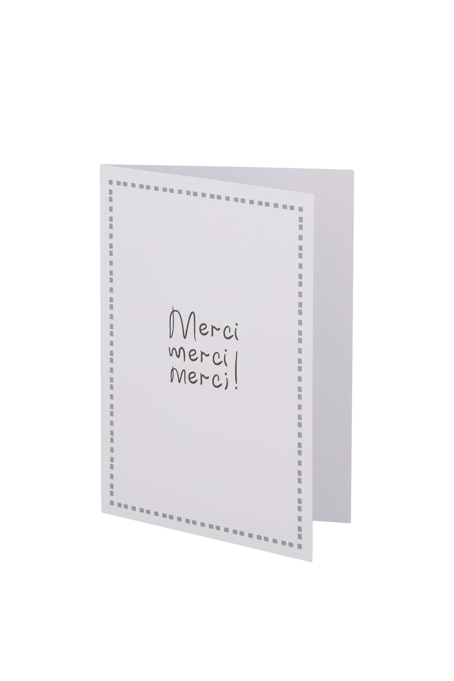 wenskaart merci wit/grijsblauw | wit / grijsblauw