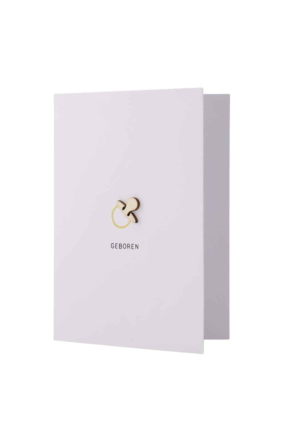 wenskaart met houten speen | wit