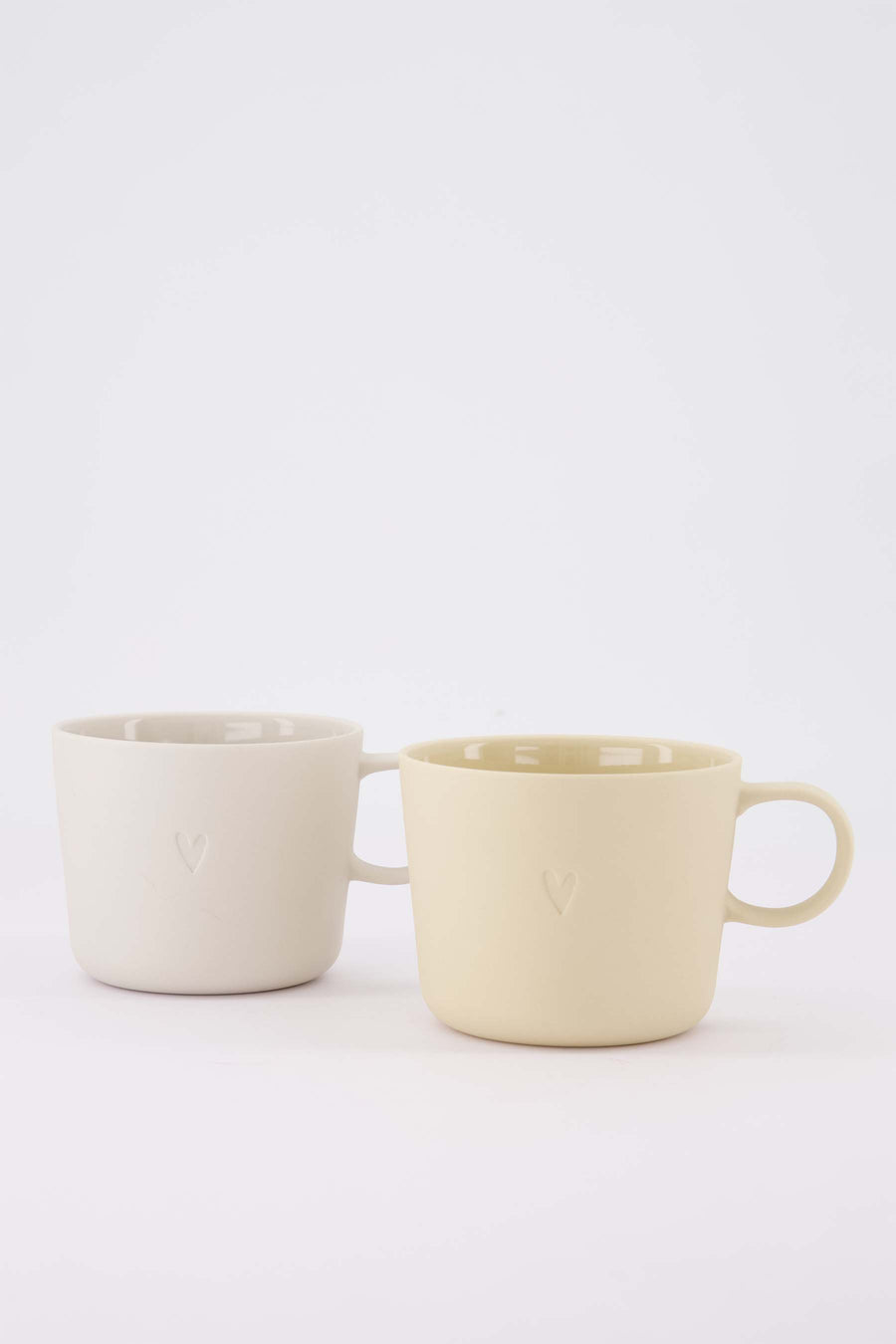 set van 2 cappuccino mokken Hartje - Keramiek - Zand & warm zand - 350ml