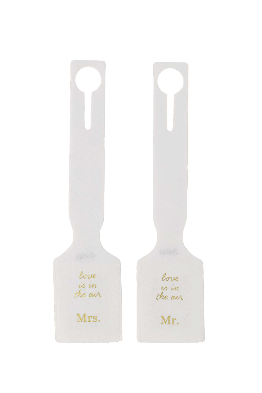 set van 2 kofferlabels Mr & Mrs | off white / goud
