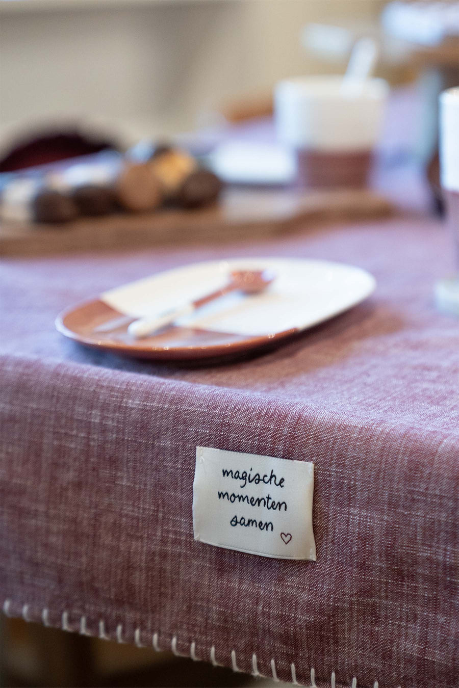 tafelkleed magische omenten donkerrood | donkerrood