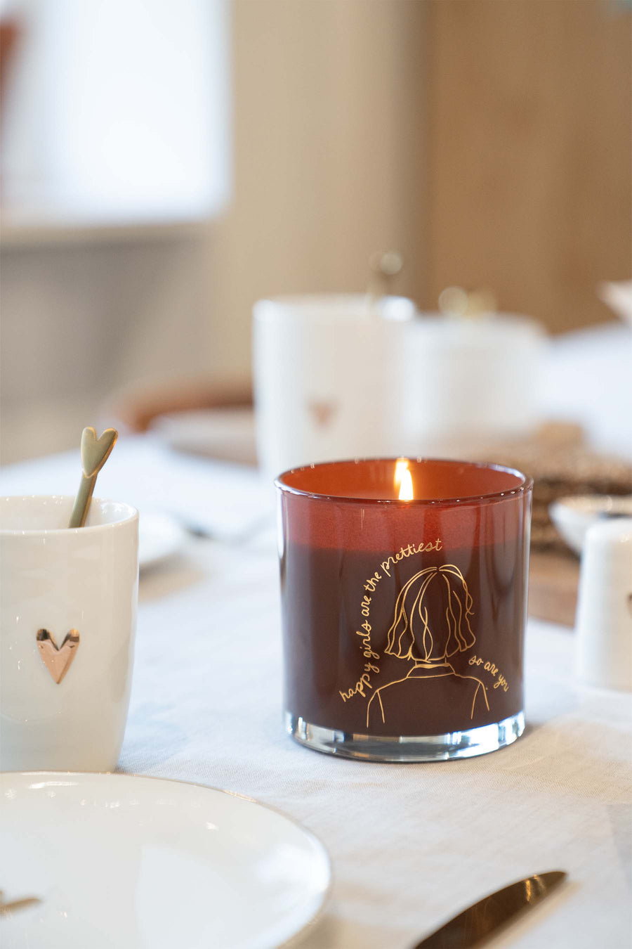 geurkaars glas vrouw | bruin