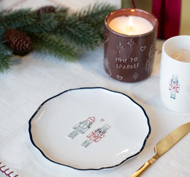 Nutcracker Serving Bowl, White/Dark Blue | White / Dark Blue