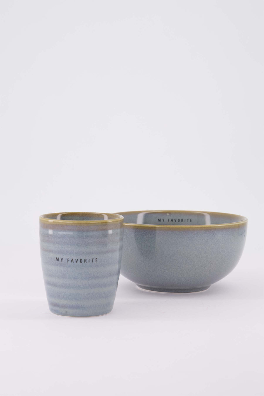 serviesset My Favorite - Kom & koffiemok - Asblauw