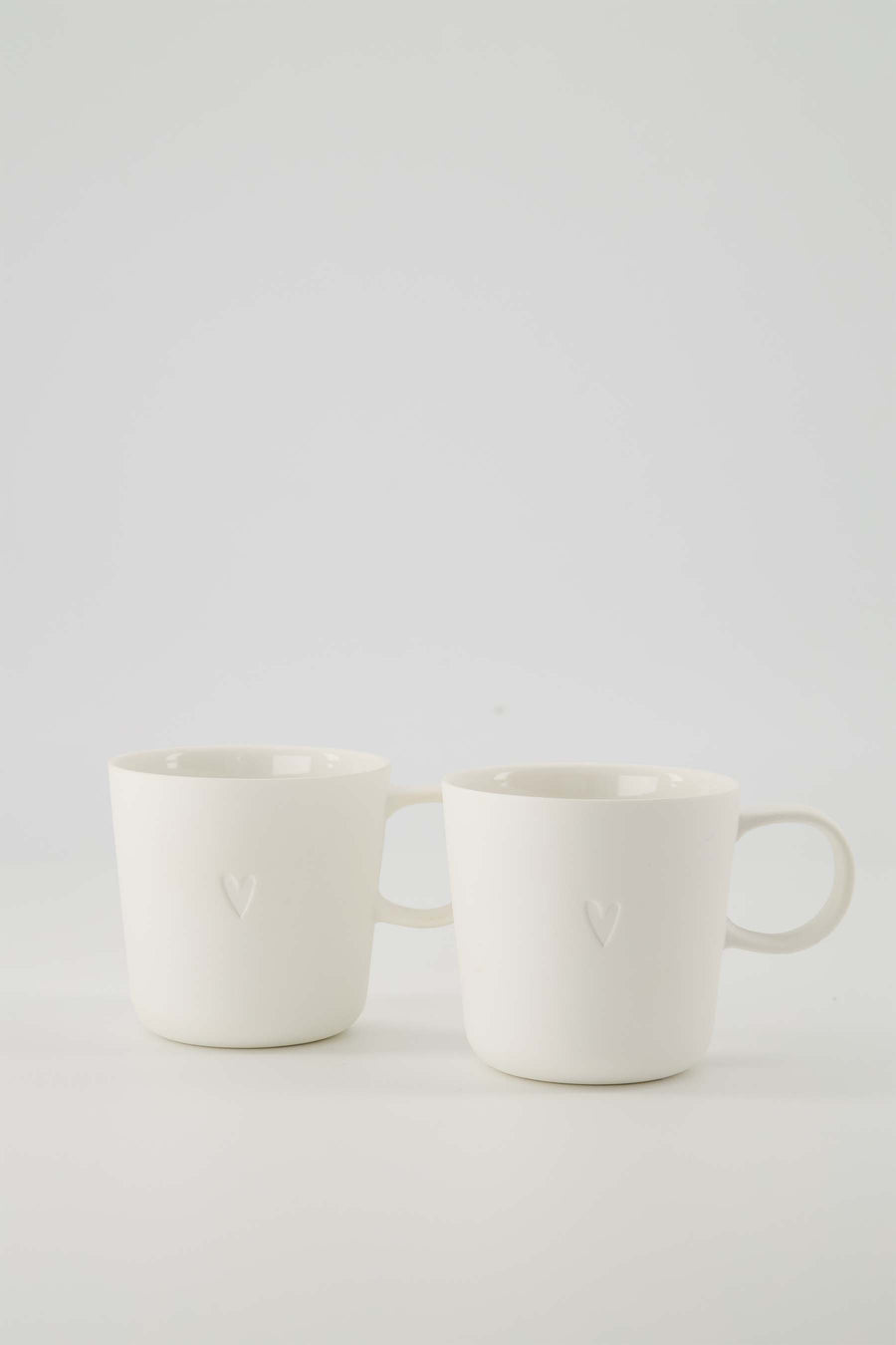set van 2 koffiemokken met oor Hartje - Keramieken mokken - Wit - 230ml
