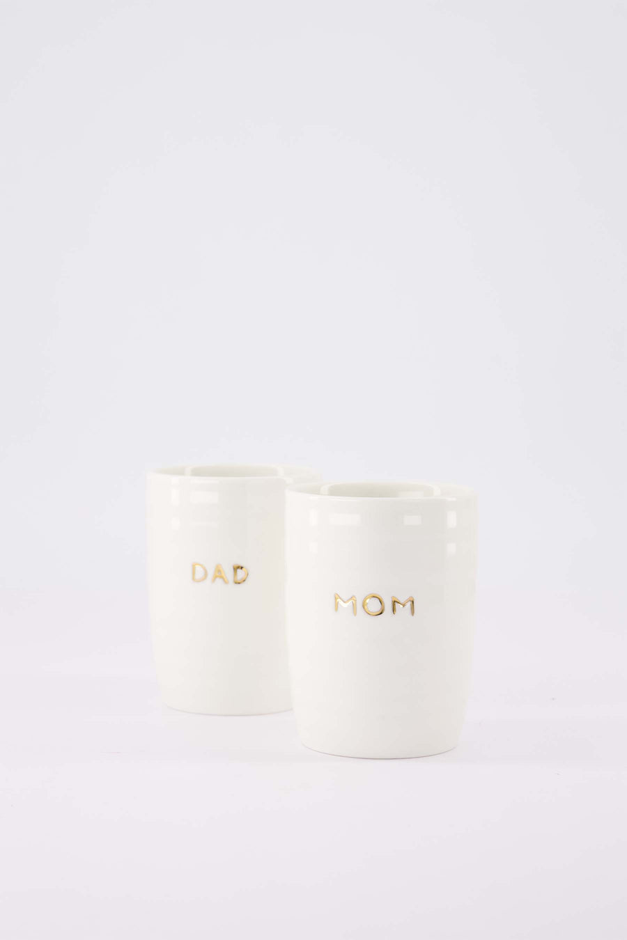 set van 2 koffiemokken Mom & Dad - Keramieken mokken - Wit/goud