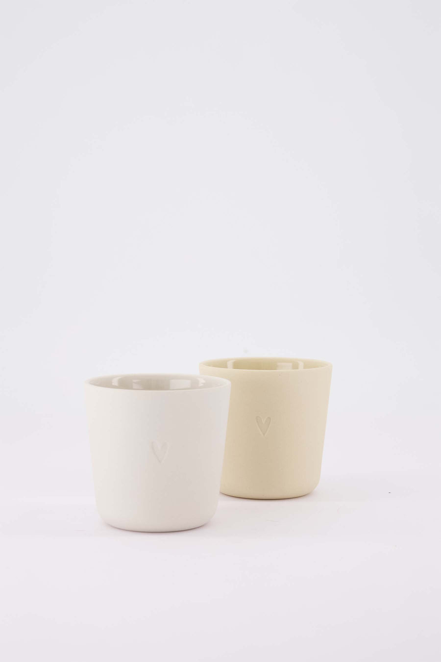 set van 2 koffiemokken met oor Hartje - Keramieken mokken - Sand - 230ml