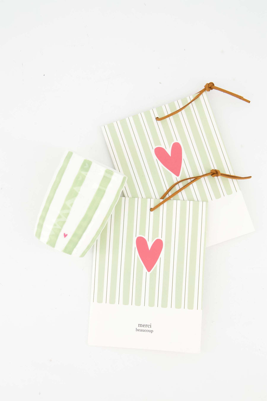 Cadeauset koffiemok en geurzakjes merci beaucoup