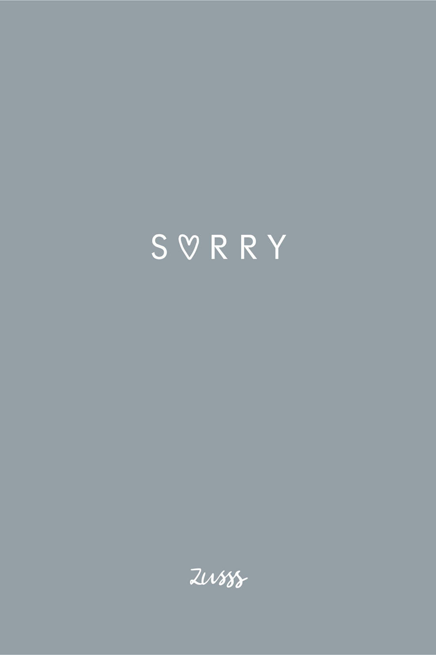ansichtkaart sorry | blauw / wit