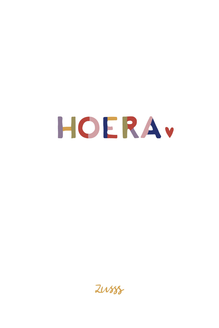 Kaart Hoera | wit / multicolor