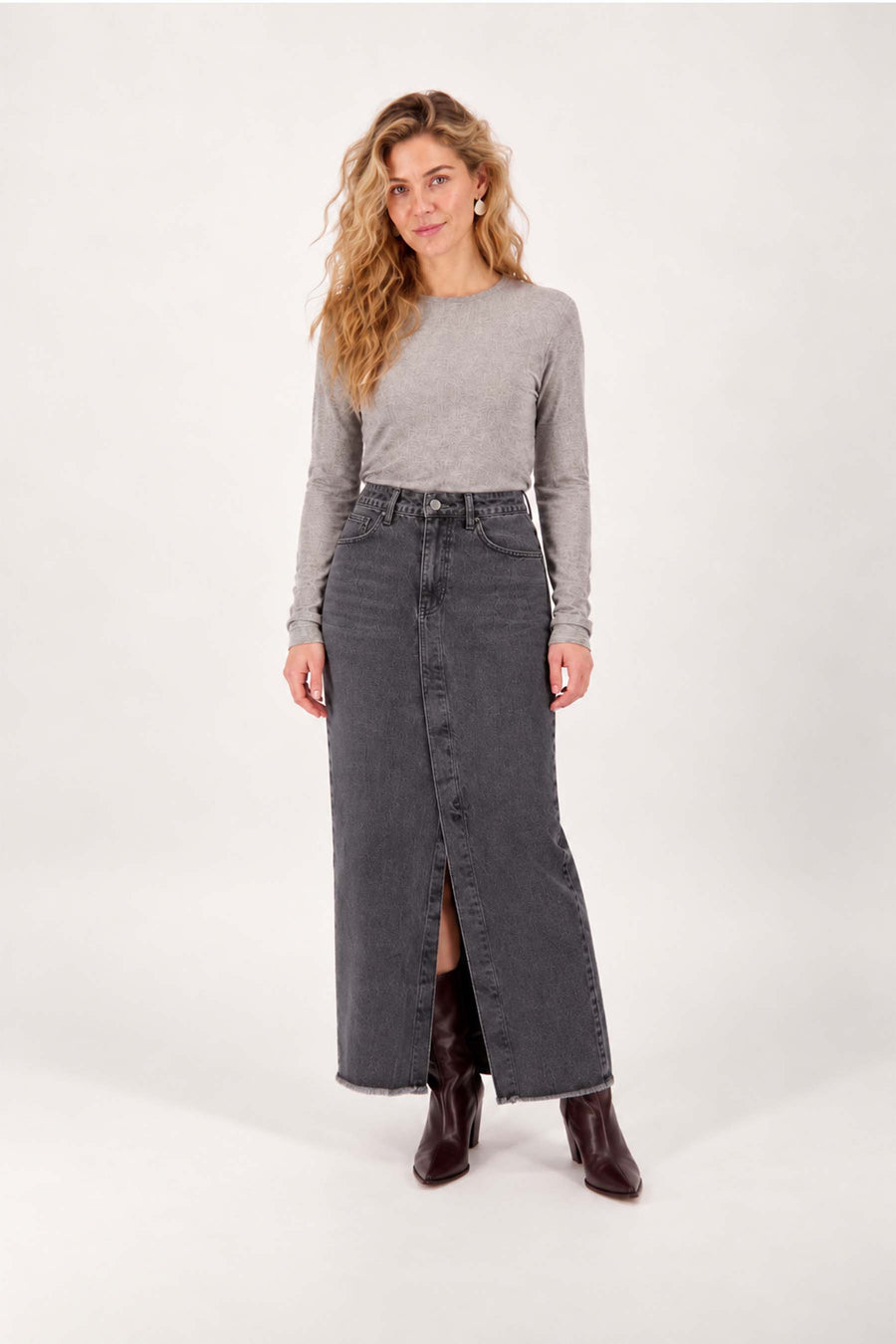 overskirt denim | gray denim