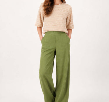 weite Satinhose | Avocado