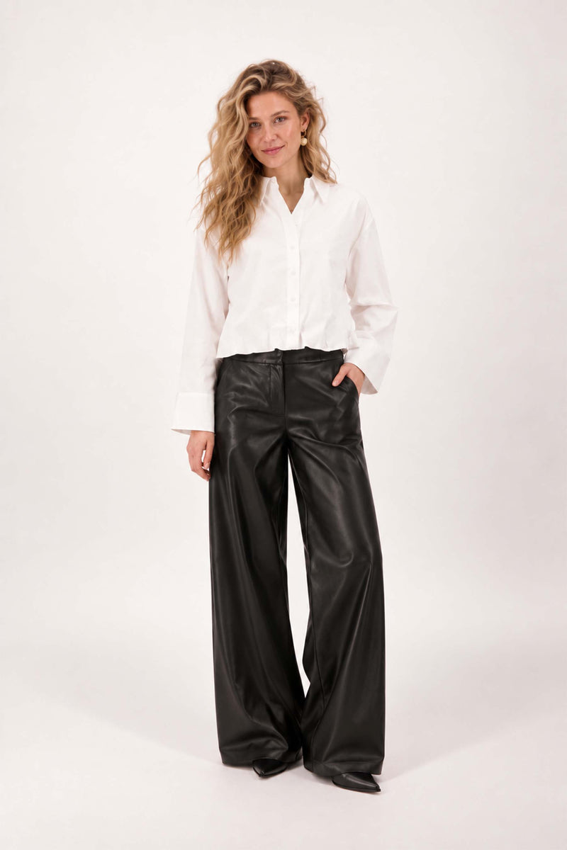 faux glans leren wideleg | black