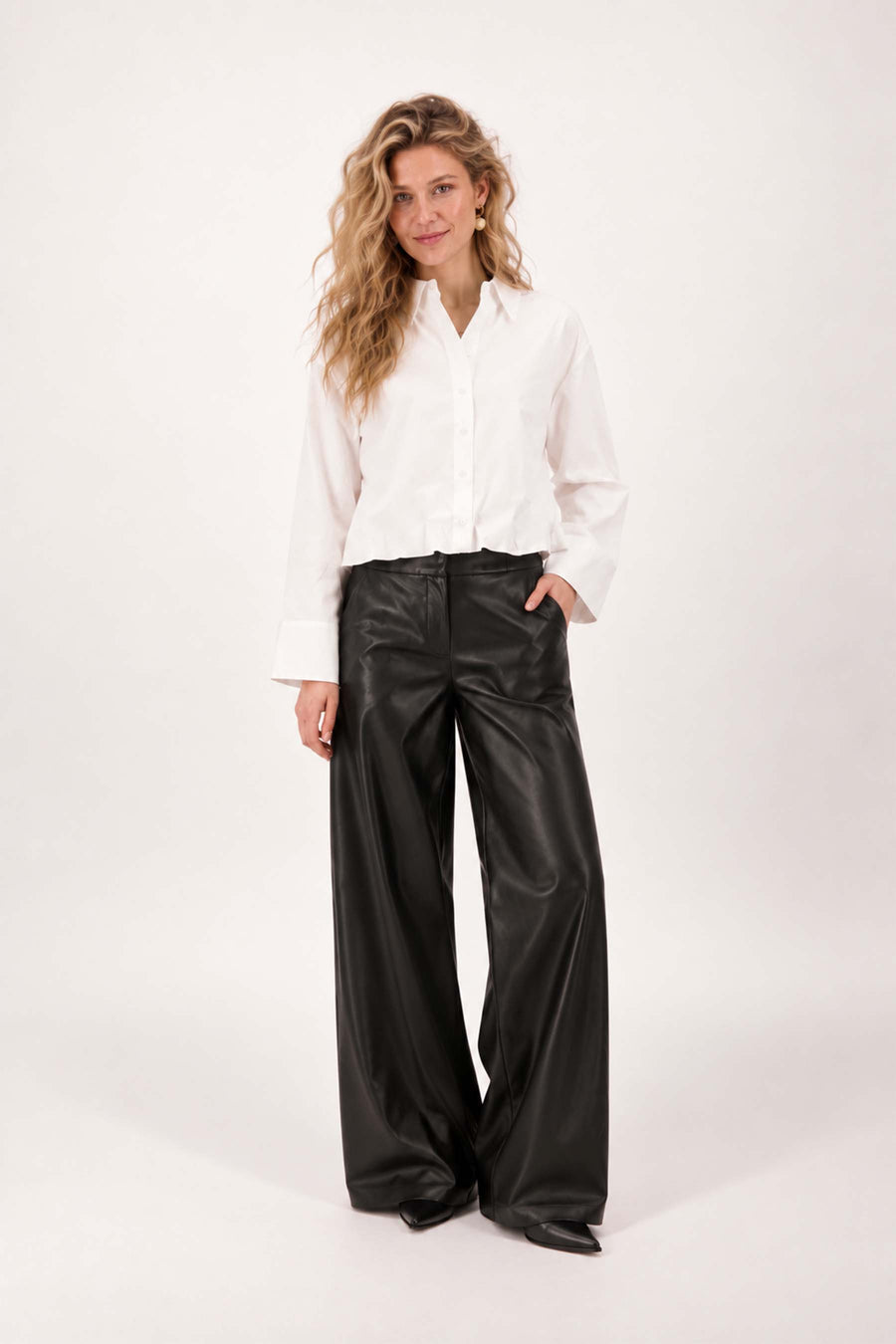 faux glans leren wideleg | black